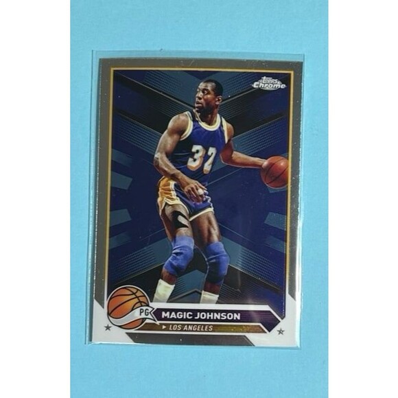 2023-24 Topps Chrome Basketball MAGIC JOHNSON #97 - Los Angeles Lakers - Picture 1 of 2